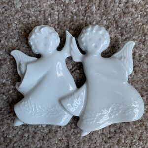 Haviland Limoges France 1985 Harp Angels Christmas Ornament Porcelain Vintage